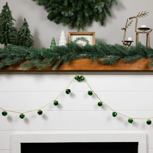 Northlight Shiny Metal Jingle Bells Christmas Garland - 7.5' - Green 3 Northlight Shiny Metal Jingle Bells Christmas Garland - 7.5' - Green - Image 3