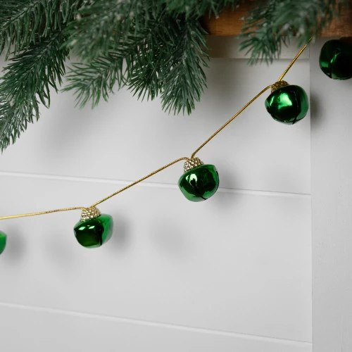 Northlight Shiny Metal Jingle Bells Christmas Garland - 7.5' - Green 1 Northlight Shiny Metal Jingle Bells Christmas Garland - 7.5' - Green