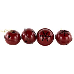 Northlight Snowflakes And Stars Christmas Jingle Bell Ornaments - 1.5" - Burgundy - 12ct -Winter Decor Store northlight nj96033 03 23569.1723165689