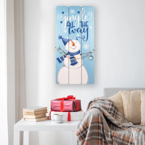 Northlight Jingle All The Way Wooden Christmas Wall Sign - 23.5" - Blue And White 1 Northlight Jingle All The Way Wooden Christmas Wall Sign - 23.5" - Blue And White