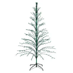 Northlight Pre-Lit Green Cascade Twig Tree Outdoor Christmas Decoration - 6' - Green Lights
