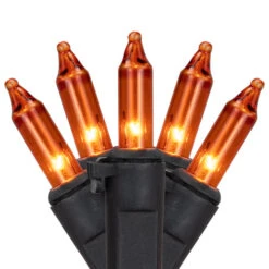 Northlight Mini Christmas Lights - Orange - 10' Black Wire - 50ct