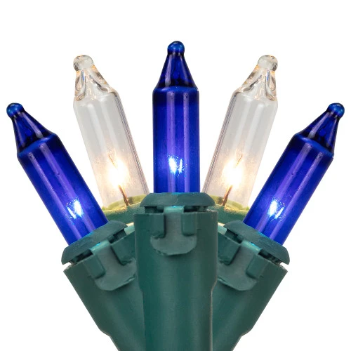 100-Count Blue And Clear Mini Christmas Light Set, 20 Ft Green Wire 1 100-Count Blue And Clear Mini Christmas Light Set, 20 Ft Green Wire
