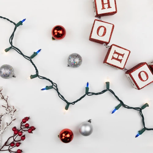 100-Count Blue And Clear Mini Christmas Light Set, 20 Ft Green Wire 3 100-Count Blue And Clear Mini Christmas Light Set, 20 Ft Green Wire - Image 3