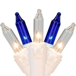 Northlight 100-Count Blue & Clear Mini Christmas Lights - 21.5ft, White Wire