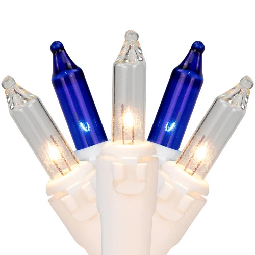 Northlight 100-Count Blue & Clear Mini Christmas Lights - 21.5ft, White Wire 1 Northlight 100-Count Blue & Clear Mini Christmas Lights - 21.5ft, White Wire