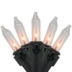 Northlight Mini Christmas String Light Set - Clear - 20.25' Black Wire - 100ct