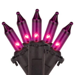 Northlight Mini Incandescent Christmas Light Set - Purple - 20.25' Black Wire - 100ct