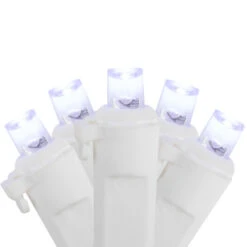 Northlight 100ct Pure White LED Wide Angle Christmas Icicle Lights, 5.5ft White Wire