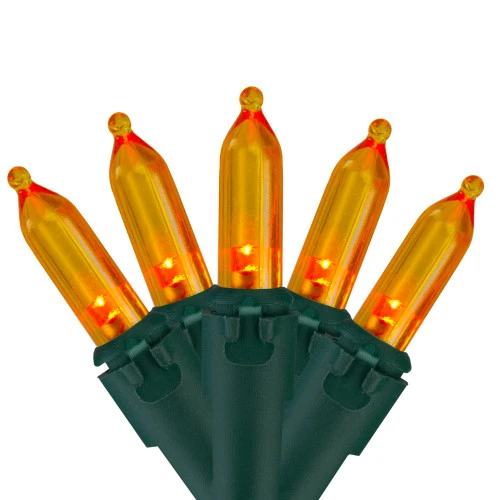 Northlight Set Of 50 Orange LED Mini Christmas Lights 4" Spacing - Green Wire 1 Northlight Set Of 50 Orange LED Mini Christmas Lights 4" Spacing - Green Wire