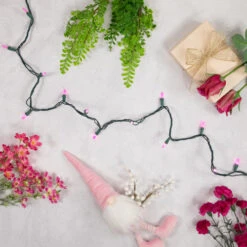 100ct Pink LED Mini Christmas Lights, 33ft Green Wire -Winter Decor Store northlight nl02505 styled 2 92102.1677753169