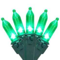Northlight 50ct Green LED Mini Christmas Lights, 16.25ft Green Wire