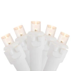 Northlight 100ct Warm White LED Wide Angle Christmas Lights, 33ft White Wire