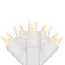 Northlight 50ct Warm White LED Wide Angle Christmas Lights, 16.25ft White Wire