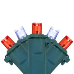 Northlight 50ct Red And White LED Wide Angle Christmas Lights, 16.25ft Green Wire