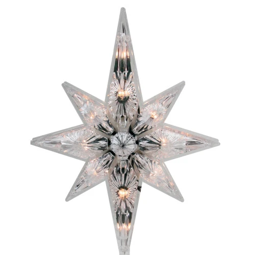 Lighted Faceted Star Of Bethlehem Christmas Tree Topper- 13.5" - Clear Lights 3 Lighted Faceted Star Of Bethlehem Christmas Tree Topper- 13.5" - Clear Lights - Image 3