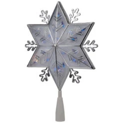Northlight 10" Silver Snowflake Lighted Christmas Tree Topper - Blue Lights 9 Northlight 10" Silver Snowflake Lighted Christmas Tree Topper - Blue Lights -Winter Decor Store northlight nl02639 02 97306.1694101352