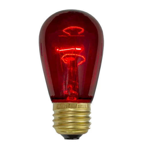 Northlight Pack Of 25 Incandescent Red E26 Base Replacement S14 Light Bulbs - 11 Watts 1 Northlight Pack Of 25 Incandescent Red E26 Base Replacement S14 Light Bulbs - 11 Watts