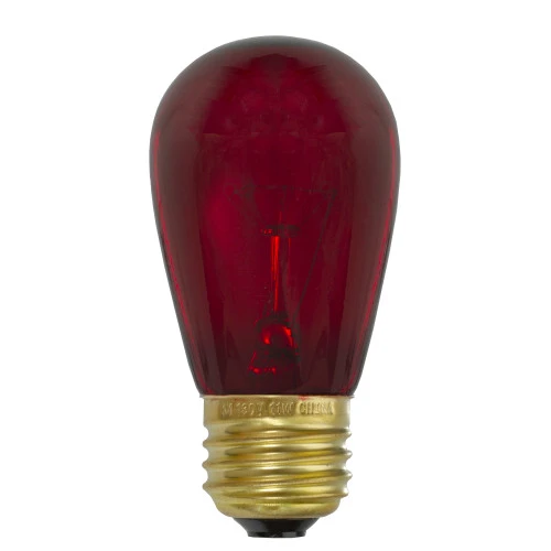 Northlight Pack Of 25 Incandescent Red E26 Base Replacement S14 Light Bulbs - 11 Watts 2 Northlight Pack Of 25 Incandescent Red E26 Base Replacement S14 Light Bulbs - 11 Watts - Image 2