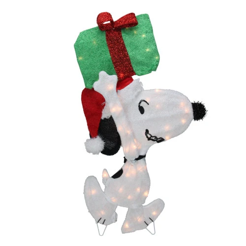 Northlight 32" Lighted Peanuts Snoopy With Present Christmas Outdoor Yard Decoration 1 Northlight 32" Lighted Peanuts Snoopy With Present Christmas Outdoor Yard Decoration