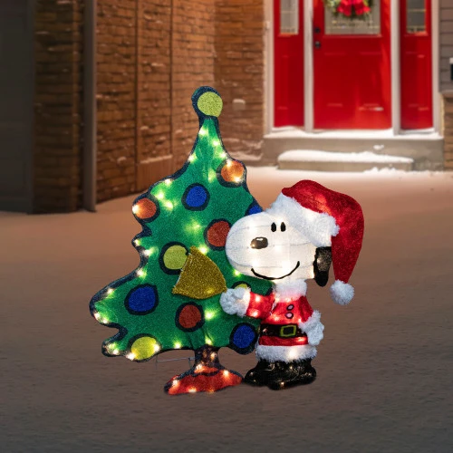 Northlight LED Lighted Peanuts Snoopy And Christmas Tree Outdoor Decoration - 32" 2 Northlight LED Lighted Peanuts Snoopy And Christmas Tree Outdoor Decoration - 32" - Image 2