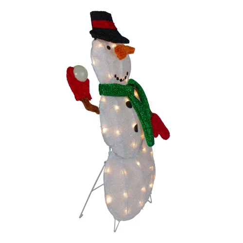 Northlight Snowman With Snowball Christmas Outdoor Decoration - 24" - White Lights 4 Northlight Snowman With Snowball Christmas Outdoor Decoration - 24" - White Lights - Image 4