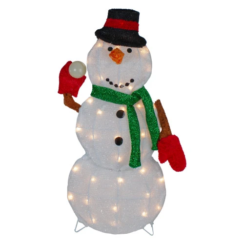 Northlight Snowman With Snowball Christmas Outdoor Decoration - 24" - White Lights 1 Northlight Snowman With Snowball Christmas Outdoor Decoration - 24" - White Lights