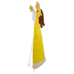 Northlight 72" Lighted 2D Yellow Chenille Angel Outdoor Christmas Decoration -Winter Decor Store northlight qh92872 1 60919.1646269165
