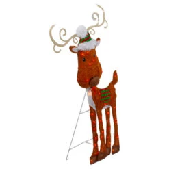 Northlight Lighted 2D Chenille Reindeer Outdoor Christmas Decoration - 32" - Red - Warm White -Winter Decor Store northlight qh92873 1 39760.1646269171