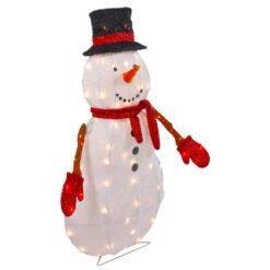Northlight 32" Lighted 3D Chenille Snowman In Top Hat Outdoor Christmas Decoration 9 Northlight 32" Lighted 3D Chenille Snowman In Top Hat Outdoor Christmas Decoration -Winter Decor Store northlight qh92875 1 04388.1664293235