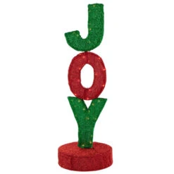 Northlight 39" Lighted Red And Green 'Joy' Outdoor Christmas Sign