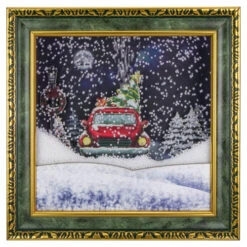 Northlight LED Lighted Musical Snowing Retro Truck Wall Art - 31"