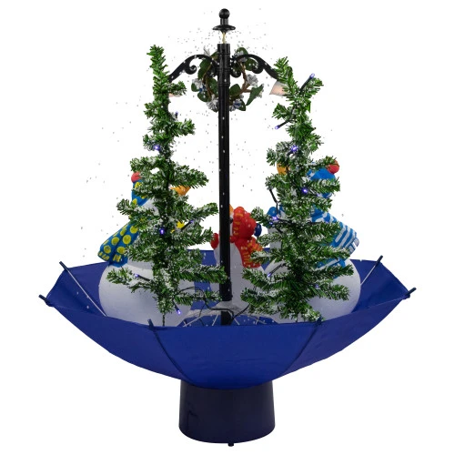 Northlight 30" Lighted Musical Snowing Snowman Family In Umbrella Base Christmas Decoration 5 Northlight 30" Lighted Musical Snowing Snowman Family In Umbrella Base Christmas Decoration - Image 5