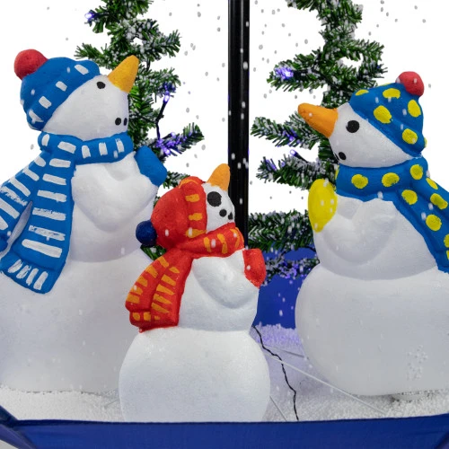 Northlight 30" Lighted Musical Snowing Snowman Family In Umbrella Base Christmas Decoration 2 Northlight 30" Lighted Musical Snowing Snowman Family In Umbrella Base Christmas Decoration - Image 2