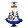 Northlight Lighted Musical Snowing Let It Snow Snowmen In Umbrella Base Christmas Decoration - 5.5'