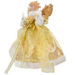Lighted Angel Christmas Tree Topper - Gold - 12" - Clear Lights -Winter Decor Store northlight ri92240 3 58854.1636546323