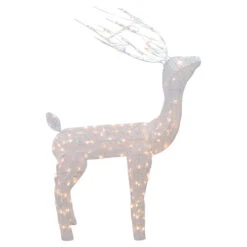Northlight 48-Inch Lighted White Mesh Buck Outdoor Christmas Decoration - Clear Lights