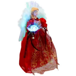Northlight Lighted Fiber Optic Angel Christmas Tree Topper - 12" - Red And Gold -Winter Decor Store northlight rp97051 03 2 92400.1727404100