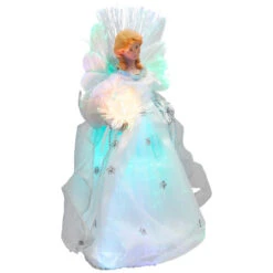 Northlight Color-changing Fiber Optic Angel With Rose Christmas Tree Topper - 12" - White -Winter Decor Store northlight rp97052 03 2 74295.1727404099
