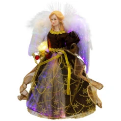 Northlight Color Changing Fiber Optic Christmas Angel Tree Topper - 12" - Brown -Winter Decor Store northlight rp97053 02 2 43668.1727404101