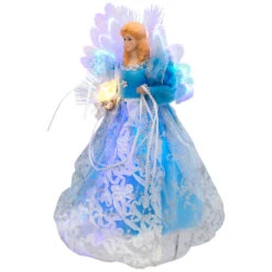Northlight Lighted Fiber Optic Angel Christmas Tree Topper - 12" - Blue And White -Winter Decor Store northlight rp97054 02 2 60861.1727404103