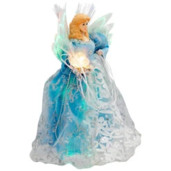 Northlight Lighted Fiber Optic Angel Christmas Tree Topper - 12" - Blue And White -Winter Decor Store northlight rp97054 03 2 00378.1727404099