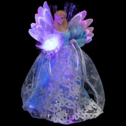 Northlight Lighted Fiber Optic Angel Christmas Tree Topper - 12" - Blue And White -Winter Decor Store northlight rp97054 on20black 01 2 89386.1727404101