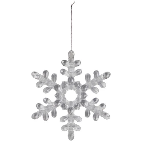 Snowflake Acrylic Christmas Ornaments - 7" - Clear - Set Of 6 2 Snowflake Acrylic Christmas Ornaments - 7" - Clear - Set Of 6 - Image 2