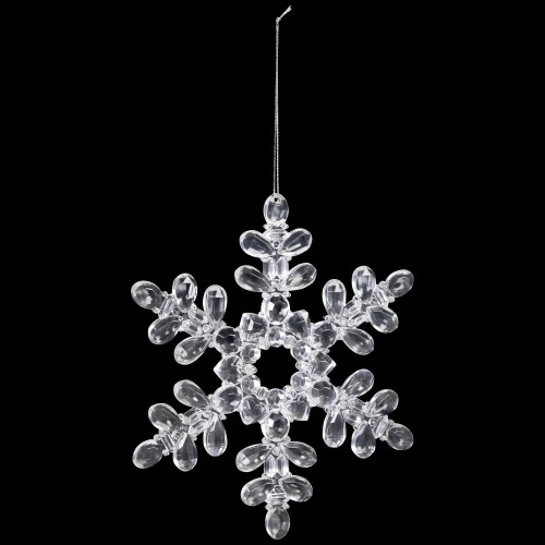Snowflake Acrylic Christmas Ornaments - 7" - Clear - Set Of 6 5 Snowflake Acrylic Christmas Ornaments - 7" - Clear - Set Of 6 - Image 5