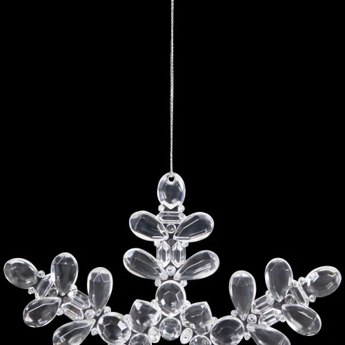 Snowflake Acrylic Christmas Ornaments - 7" - Clear - Set Of 6 7 Snowflake Acrylic Christmas Ornaments - 7" - Clear - Set Of 6 - Image 7