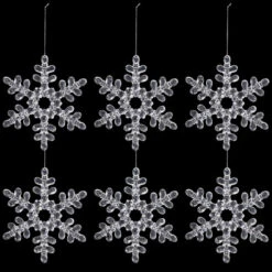 Snowflake Acrylic Christmas Ornaments - 7" - Clear - Set Of 6 15 Snowflake Acrylic Christmas Ornaments - 7" - Clear - Set Of 6 -Winter Decor Store northlight rp97069 on20black 06 44309.1726712132