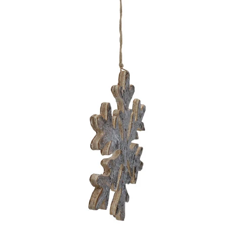 Northlight Wooden Snowflake Christmas Ornament - 10" - Silver And Gold 2 Northlight Wooden Snowflake Christmas Ornament - 10" - Silver And Gold - Image 2