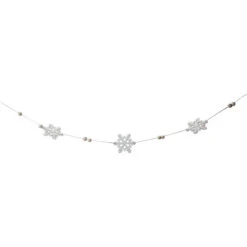 Northlight 5.25' White Glitter Dusted Snowflake Christmas Garland