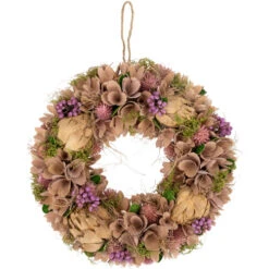 Northlight 12" Purple And Beige Wooden Floral Spring Wreath With Preserved Artichoke